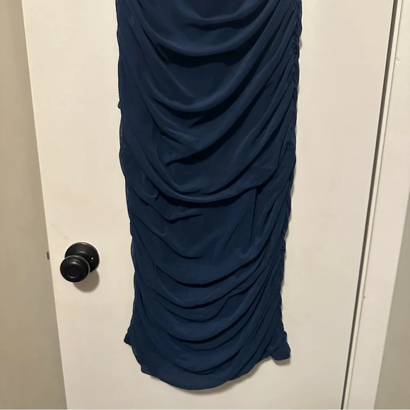 NWT PRETTYGARDEN Off The Shoulder Ruched Bodycon Dress Midi Dress Navy size XL - Picture 5 of 11